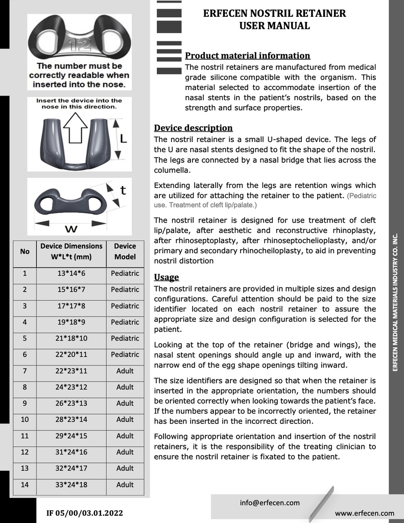 Nostril retainer-IFUp1